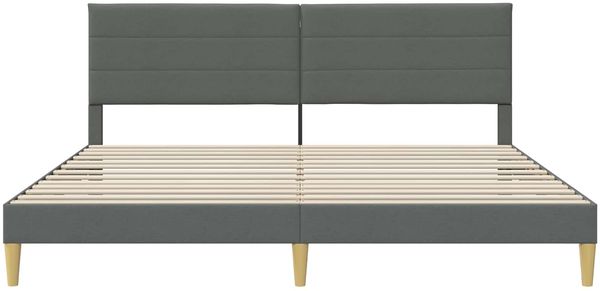 vidaXL Bettrahmen mit Kopfteil Dunkelgrau 200 x 200 cm Stoff 42027607 Bild 4