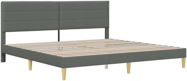 vidaXL Bettrahmen mit Kopfteil Dunkelgrau 200 x 200 cm Stoff 42027607 Bild 3