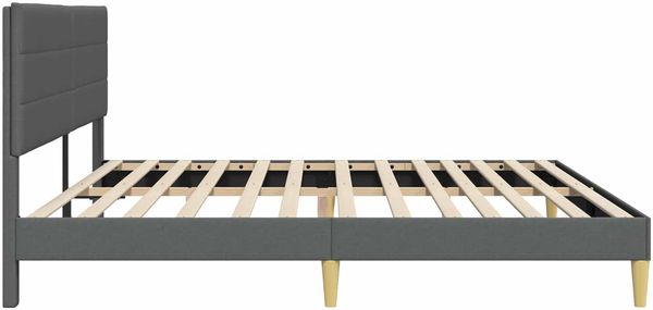 vidaXL Bettrahmen mit Kopfteil Dunkelgrau 200 x 200 cm Stoff 42027607 Bild 5