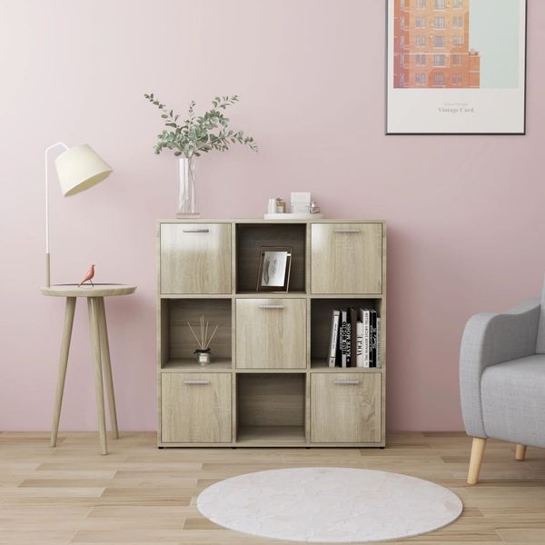 vidaXL Bücherregal Sonoma-Eiche 90x30x90 cm Holzwerkstoff 802933