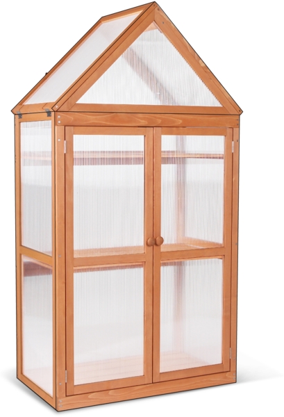 MCombo 3 Etage Gewächshaus 0800, Aufzuchtschrank Treibhaus Pflanzenhaus Tomatenhaus, höhenverstellbar, aufklappbar, aus Holz und Polycarbonat, 47 x 80 x 149 cm
