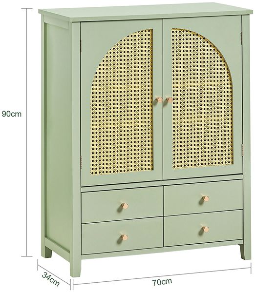 SoBuy FSB72-GR Schuhschrank, MDF, Lackiert, Grün, 70 x 90 x 34 cm Bild 3