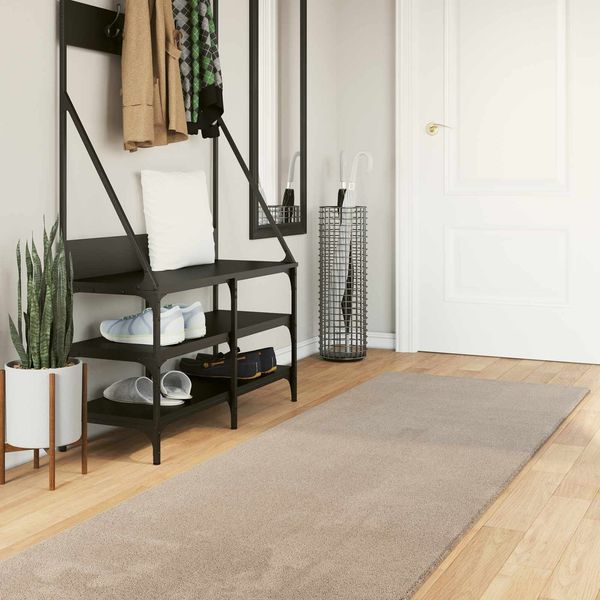 vidaXL Mittlerer Flor weicher und waschbarer Teppich HUARTE Sand 42022497