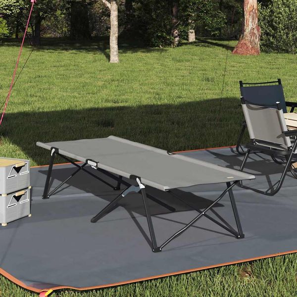 vidaXL Klapp Schlafbett fürs Camping Grau 206 x 76 x 74 cm 42003165