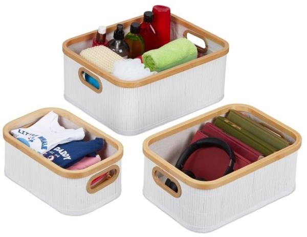 Aufbewahrungskorb 3er Set Bambus