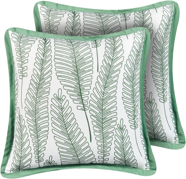 Gartenkissen 2er Set MEADOW Pflanzenmuster 45 x 45 cm Grün