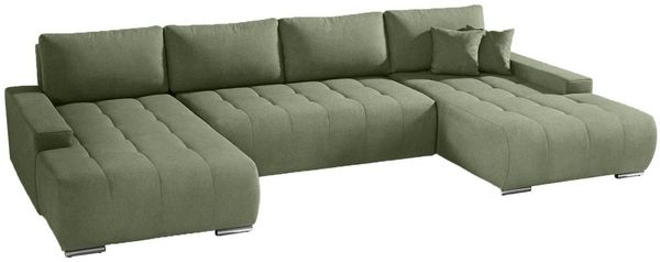 Beautysofa Ecksofa DRACO U mit Schlaffunktion & Bettkasten, U-Form Schlafsofa mit freistehend und DL-Mechanismus, Liegefläche: 140x290 cm