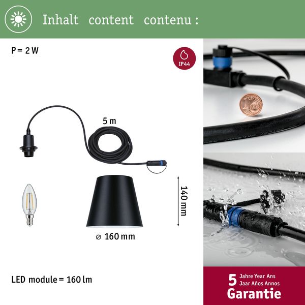 Paulmann 93104 Plug&Shine Pendelleuchte Kofia P44 anthrazit 3000K Bild 3