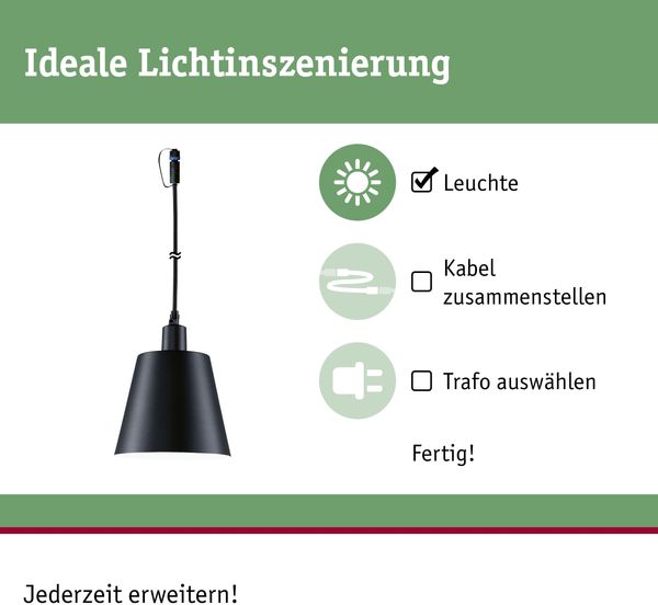 Paulmann 93104 Plug&Shine Pendelleuchte Kofia P44 anthrazit 3000K Bild 2