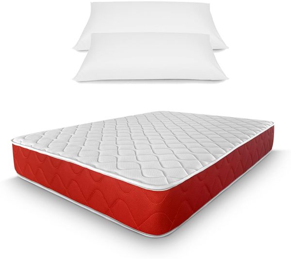 amuéblate online Viskoelastische Matratze, wendbar, 150x190 cm, mit Kissenhüllen, milbendicht, antibakteriell und hypoallergen