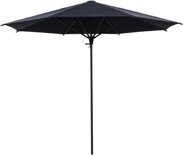 LECO Aluminium Sonnenschirm rund 3m, Gestell anthrazit, Bespannung blau