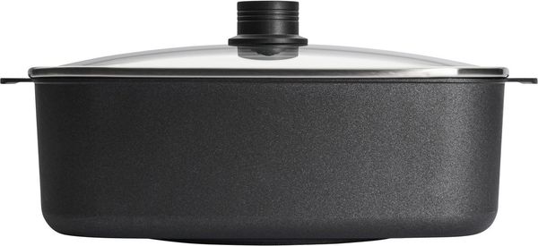Woll Eco Logic QXR, Gussbräter, 11 cm hoch, 7,8 L, inkl. Glasdeckel PFAS-frei