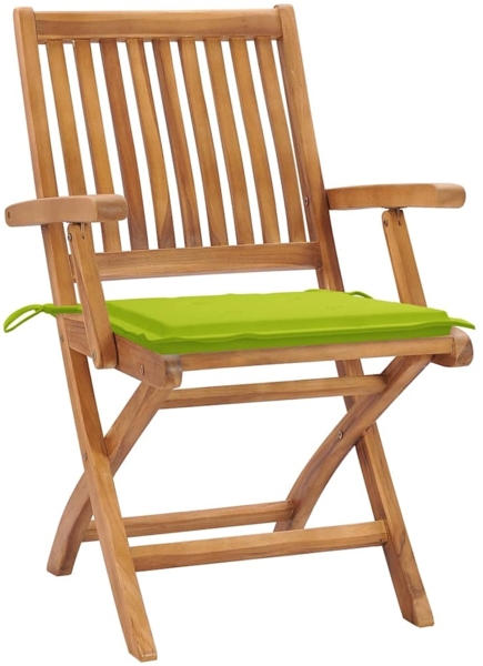 vidaXL Klappbare Gartenstühle mit Kissen 4 Stk. Massivholz Teak 3072734
