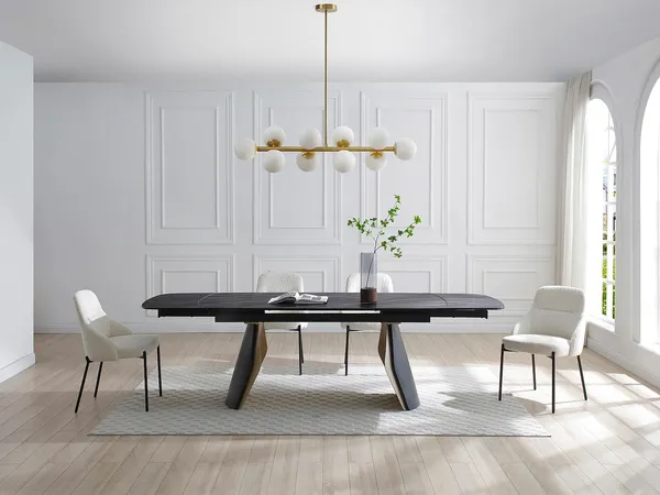 Vente-unique - SOFIA Hängelampe Kronleuchter und Deckenlampe Metall Gold - B 23 cm x H 88 cm x L 94 cm