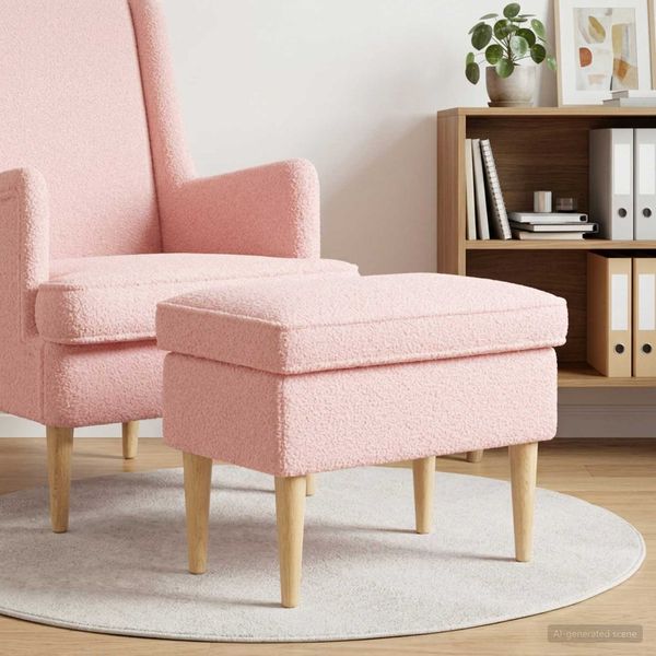 vidaXL Hocker Rosa 55 x 35 x 41 cm Bouclé 42029985