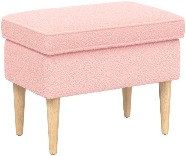 vidaXL Hocker Rosa 55 x 35 x 41 cm Bouclé 42029985