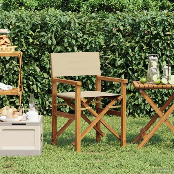 vidaXL Esszimmerstuhl Braun und Beige 56 x 54 x 87 cm Massivholz Teak 42032676