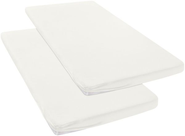OTTO home Spannbettlaken Topper Basic, in Gr. 90x200, 140x200 oder 180x200 cm, Microfaser-Jersey, Gummizug: rundum, (2 Stück), Baumwolle, Matratzen bis 8 cm Höhe, Bettlaken, Spannbetttuch, Laken