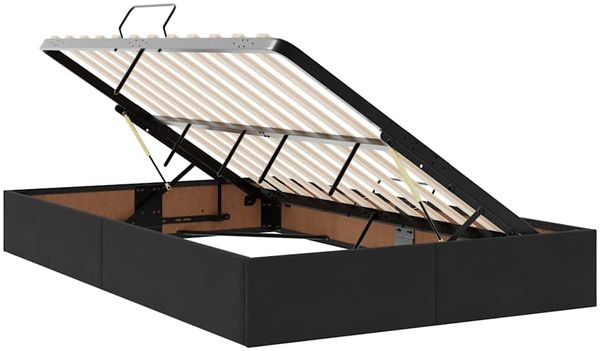 vidaXL Aufbewahrungsbett mit Matratze Schwarz 120 x 200 cm Samt 3372143 Bild 6