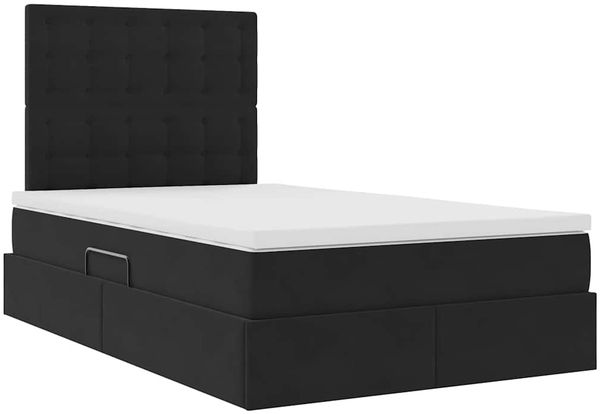 vidaXL Aufbewahrungsbett mit Matratze Schwarz 120 x 200 cm Samt 3372143 Bild 5