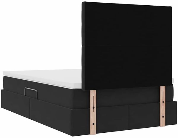 vidaXL Aufbewahrungsbett mit Matratze Schwarz 120 x 200 cm Samt 3372143 Bild 11