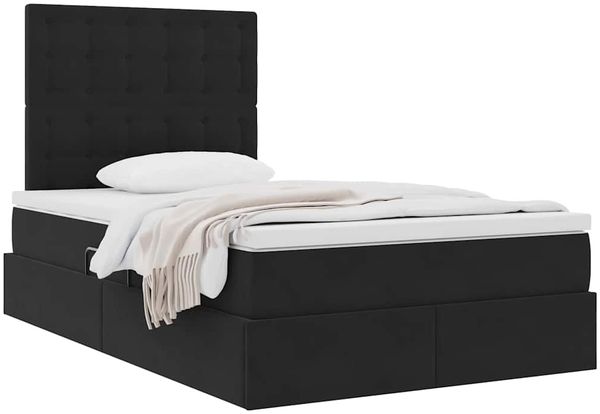 vidaXL Aufbewahrungsbett mit Matratze Schwarz 120 x 200 cm Samt 3372143 Bild 3