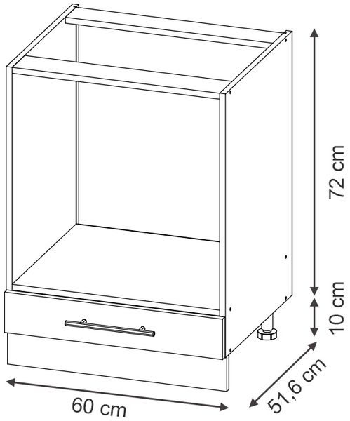 Herdumbauschrank Fame-Line Dunkelblau Hochglanz 60 cm ohne Arbeitsplatte Vicco Bild 3