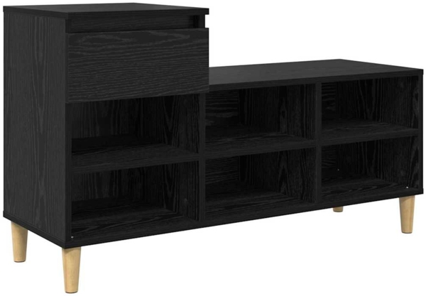 vidaXL Schuhschrank mit Speicher Schwarz Eichen-Optik 102 x 36 x 60 cm 881035