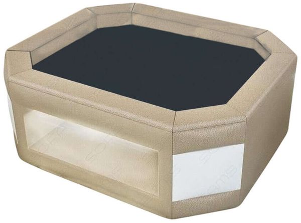Couchtisch Prato - Echtleder - sandbeige-weiß