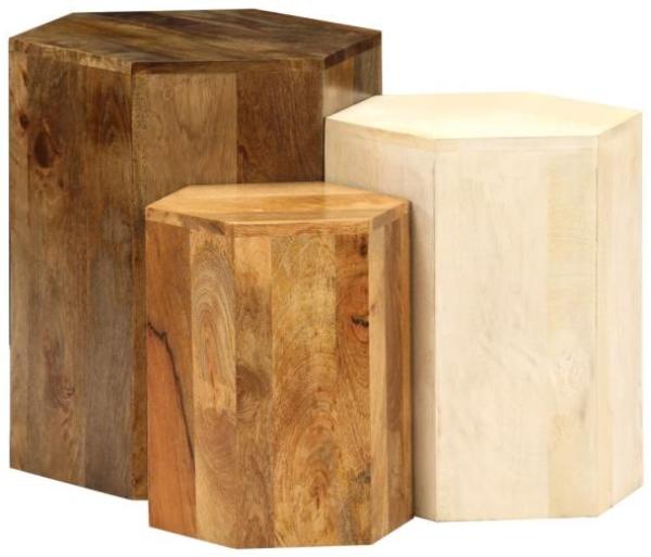 vidaXL 3-tlg. Couchtisch-Set Massivholz Mango 246321