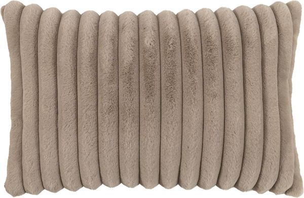 Kissenbezug flauschig weich Felloptik Webpelz 40x60 cm Raya taupe sand