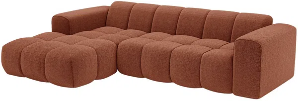 Vente-unique - CALESO Sofa Stoff Rot - B 163 cm x H 69,5 cm x L 284 cm Bild 2