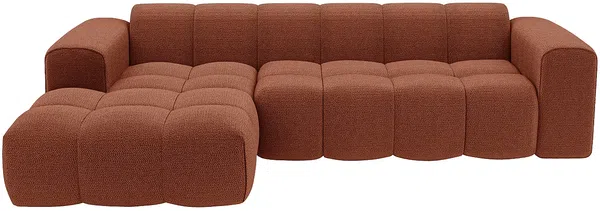 Vente-unique - CALESO Sofa Stoff Rot - B 163 cm x H 69,5 cm x L 284 cm