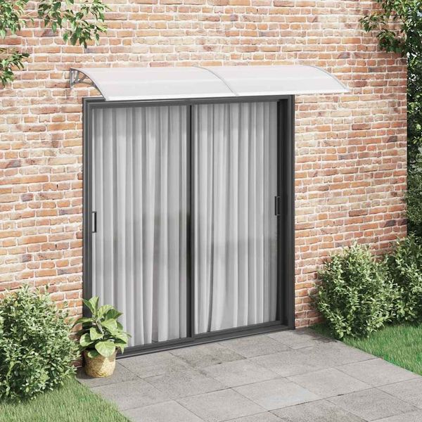 vidaXL Türvordach Grau und Transparent 240x75 cm PC 144821