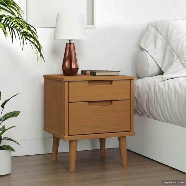 vidaXL Nachttisch MOLDE Karamell 40 x 35 x 48 cm Massives Kiefernholz 42020931