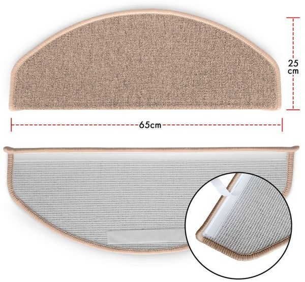 Floordirekt Stufenmatte London Pro, Im modernen Design, Halbrund, Rutschhemmende Oberfläche