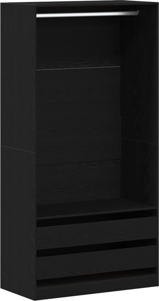 vidaXL Kleiderschrank mit Regal Schwarz Eichen-Optik 100 x 50 x 200 cm 3329299