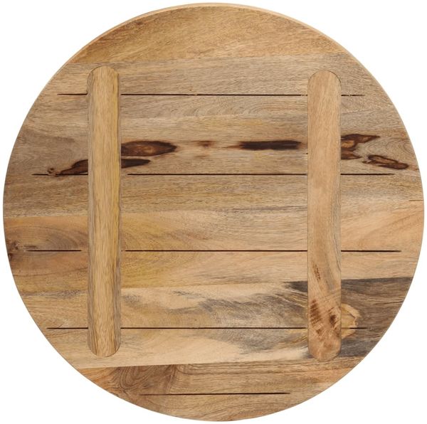 vidaXL Tischplatte Ø 60x1,5 cm Rund Raues Massives Mangoholz 370006 Bild 5