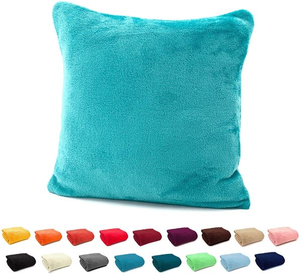heimtexland Dekokissen Flanell Soft Kuschelkissen Plüsch Kissenbezug, super weich und flauschig, Allergiker geeignet, atmungsaktiv