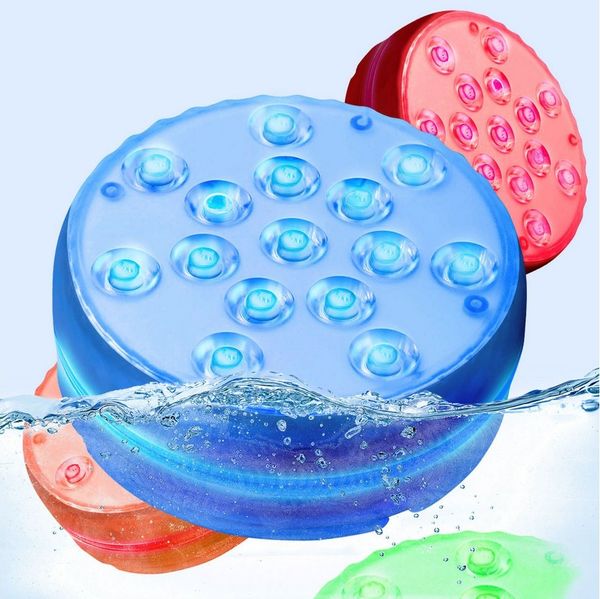 shop'n smile ideoon Pool-Lampe Multicolor LED Unterwasserleuchte Poolbeleuchtung Saugnäpfe Timer IP68, LEDs, 15 LEDs je Leuchte, wasserdicht, dimmbar & per Fernbedienung steuerbar