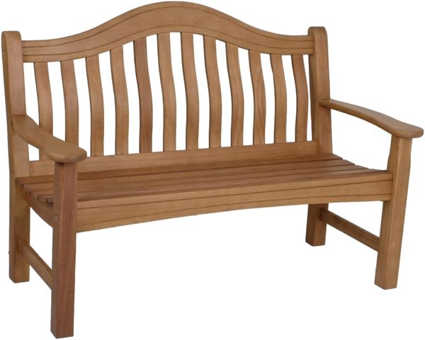 Gartenbank ANETTE 2-Sitzer - 131cm Breit, Eukalyptus, Natur, Teak-Optik | Terrassenbank Wetterfest Sitzbank Outdoor Bank