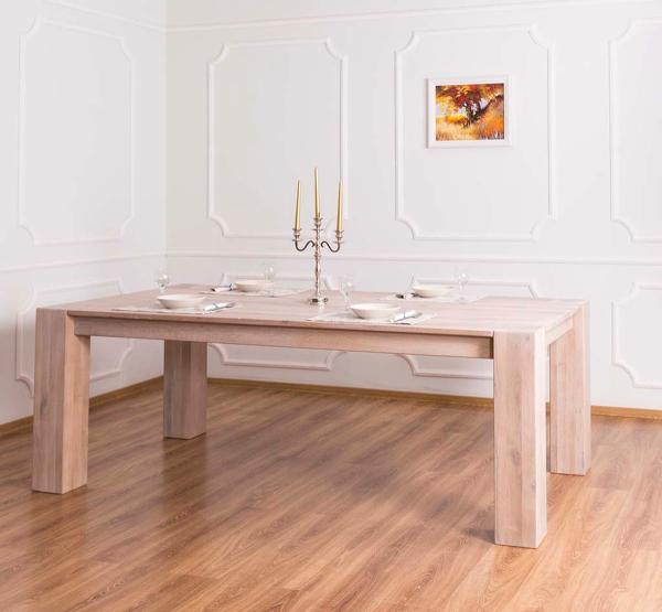 Casa Padrino Massivholz Esstisch Naturfarben 220 x 90 x H. 78 cm - Luxus Qualität