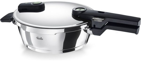 Fissler Schnellkochtopf Vitaquick®Elemental Dampfkochtopf Premium Drucktopf, Edelstahl 18/10 (1-tlg), Schnellbratpfane mit 2 Garstufen und Superthermic Boden