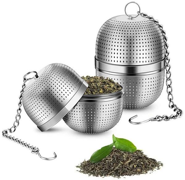 FOUORTUNATE-BEE Teesieb Teeei für Losen Tee, (Tee ei Teesieb Edelstahl 2er Teekugeln Tee ei Sieb 304 Edelstahl Teesieb für Tasse für die Meisten Tasseteekanne Teefilterhalt Teehalter Gewürzei für Teekannen, 2-St)