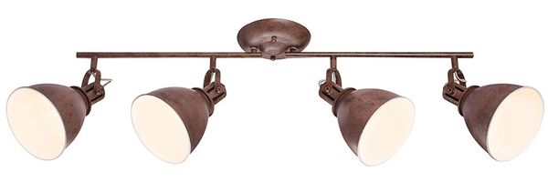 LED Deckenleuchte, rost, Spots beweglich, L 80 cm