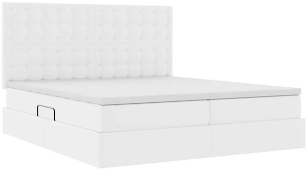 vidaXL Bett mit Stauraum und LED Reinweiß 180 x 200 cm Kunstleder 3372814 Bild 6