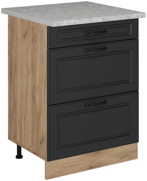 Küchenunterschrank R-Line Anthrazit Landhaus 60 cm AP Marmor Vicco