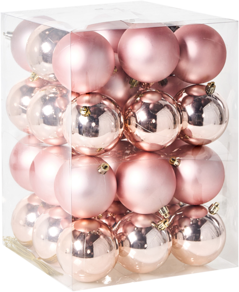 Weihnachtskugel 36er Set BYGDIN Rosa