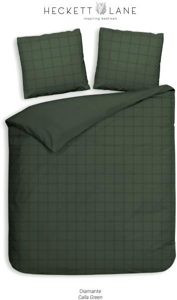 Heckett and Lane Mako Satin 1 x Bettwäsche 200x200 cm + 2 x Kissenbezug 80x80 cm Diamante Calla Green Bild 3