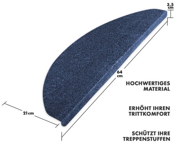 Karat Stufenmatte Denver, Treppenmatte, 5 Farben & 2 Größen, Rechteckig - ohne Lippe, Höhe: 4.4 mm, Günstiger Stufenschutz Bild 4